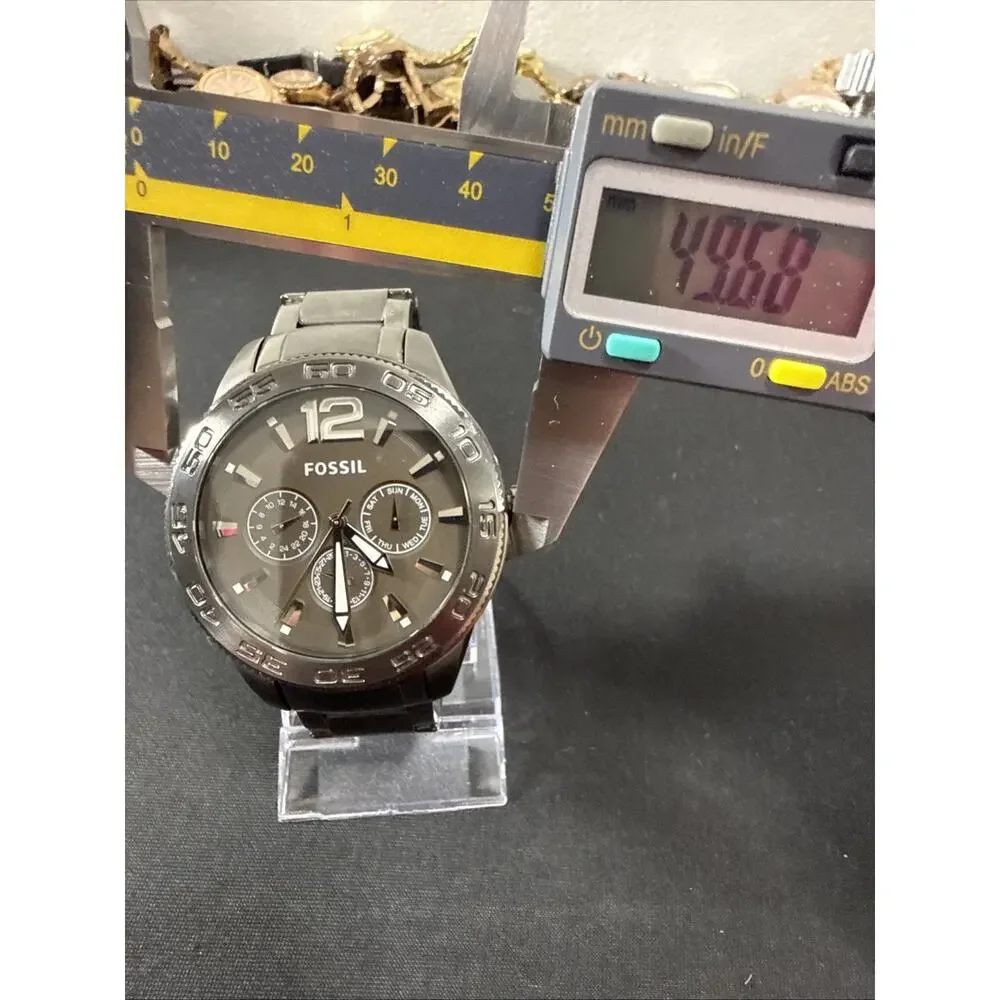 Men’s Fossil BQ1165 Watch 50mm Case 7” Band Gunmetal New Battery (G3)